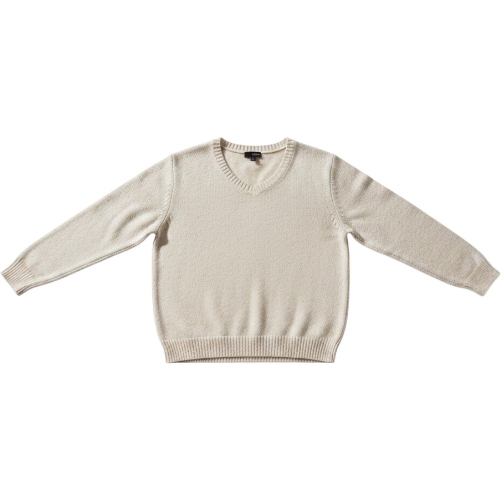 a.n.a NWT A New Approach Womens V-Neck Metallic Knit Sweater Snowdrift White L